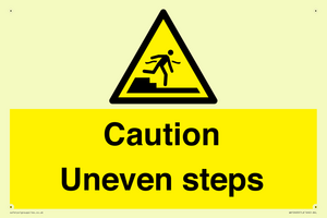 Caution Uneven steps
